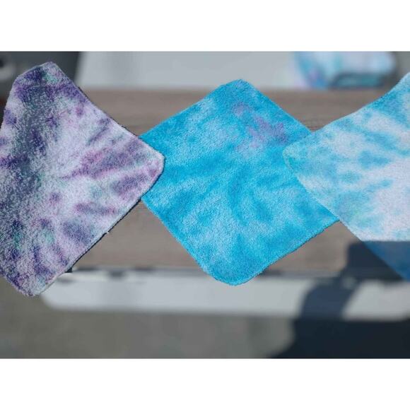 Tie Tye Dye Washcloths Set Of 3 Mixed Hand Dyed By Me - Picture 5 of 6
